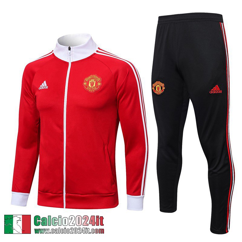 Full Zip Giacca Manchester United rosso Uomo 2022 2023 JK653