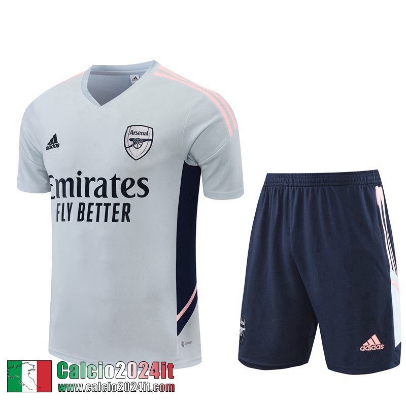 Tute Calcio T Shirt Arsenal grigio Uomo 2022 2023 TG699
