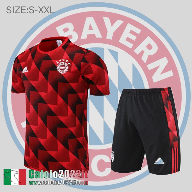 Bayern Monaco T-Shirt rosso nero Uomo 2022 2023 PL604
