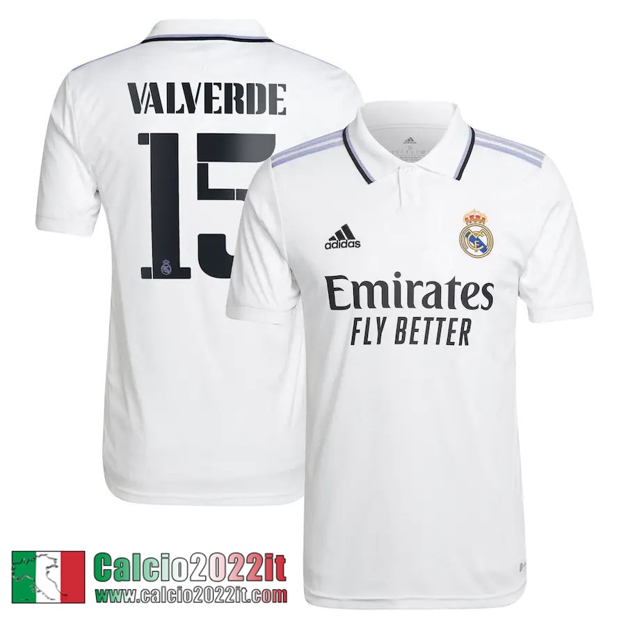 Real Madrid Maglia Calcio Prima Uomo 2022 2023 Valverde 15