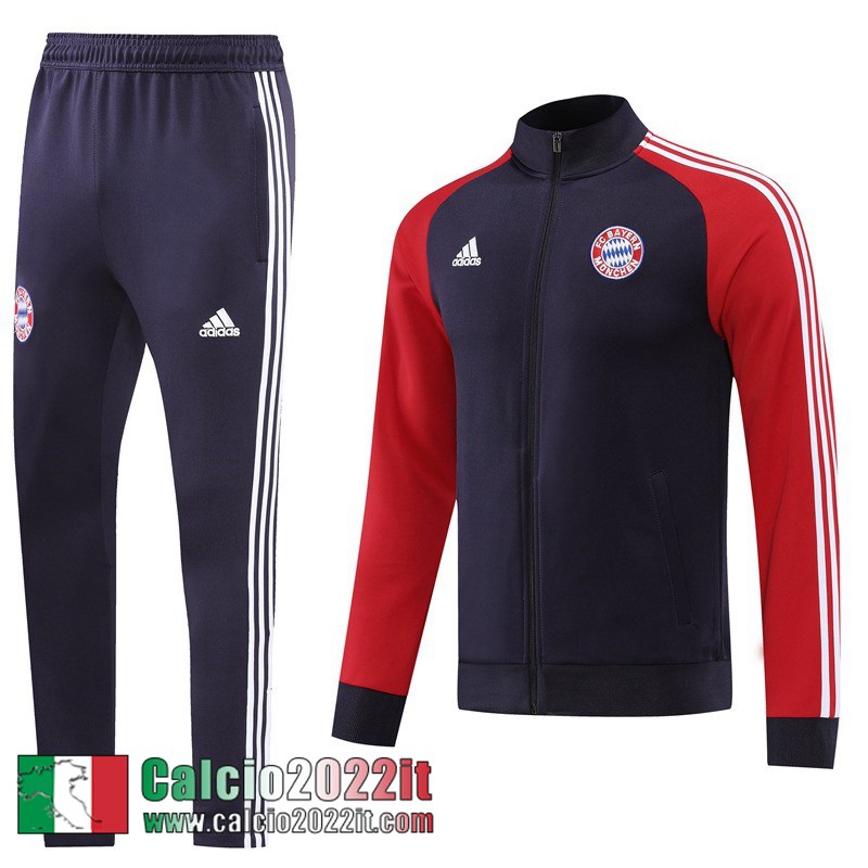 Bayern Monaco Full Zip Giacca blu rosso Uomo 2022 2023 JK458