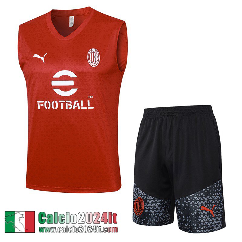 AC Milan Tute Calcio Senza maniche rosso Uomo 2023 2024 A128