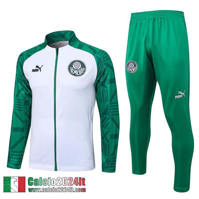 Palmeiras Full-Zip Giacca bianco verde Uomo 2023 2024 JK707