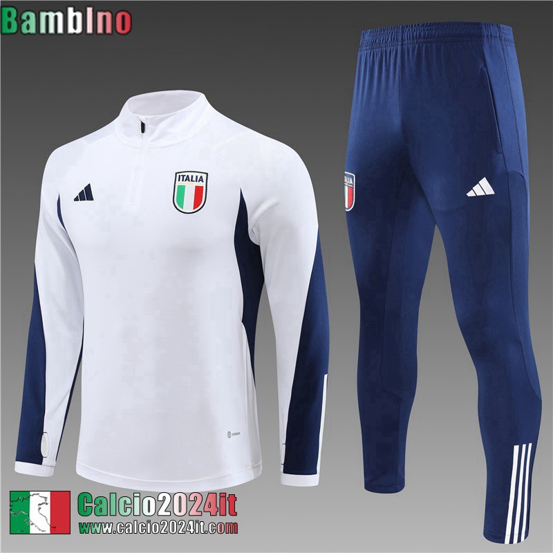 Italia Tute Calcio Bianco Bambini 2023 2024 TK583