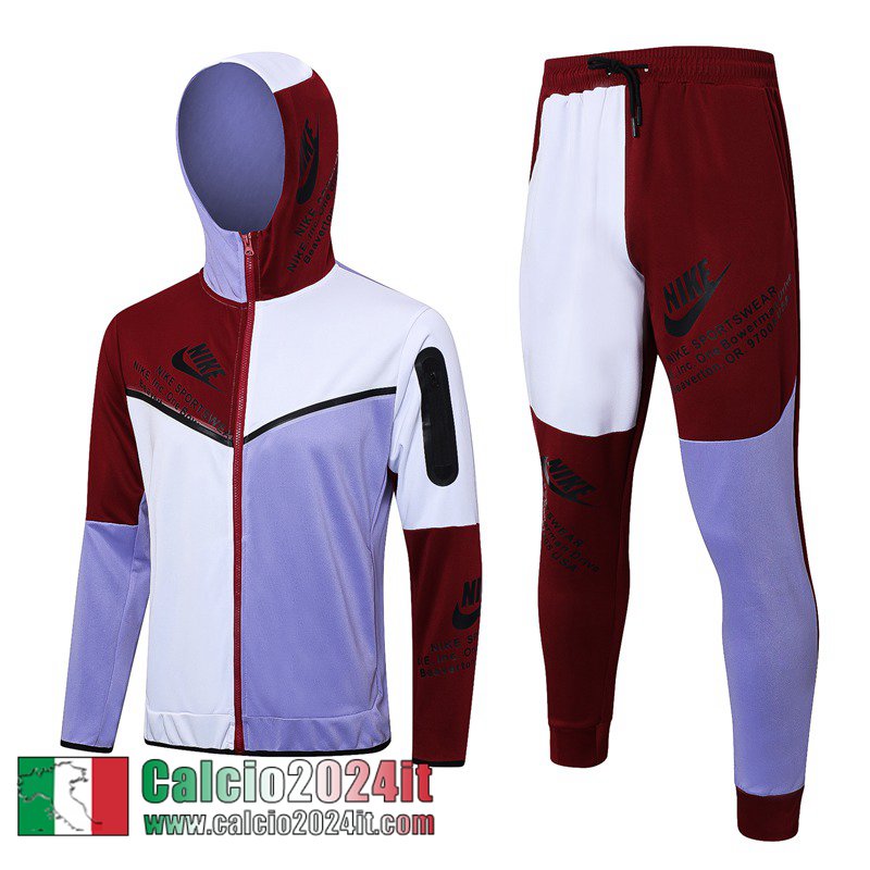 Sport Full-Zip Giacca Cappuccio Viola Uomo 2023 2024 JK763