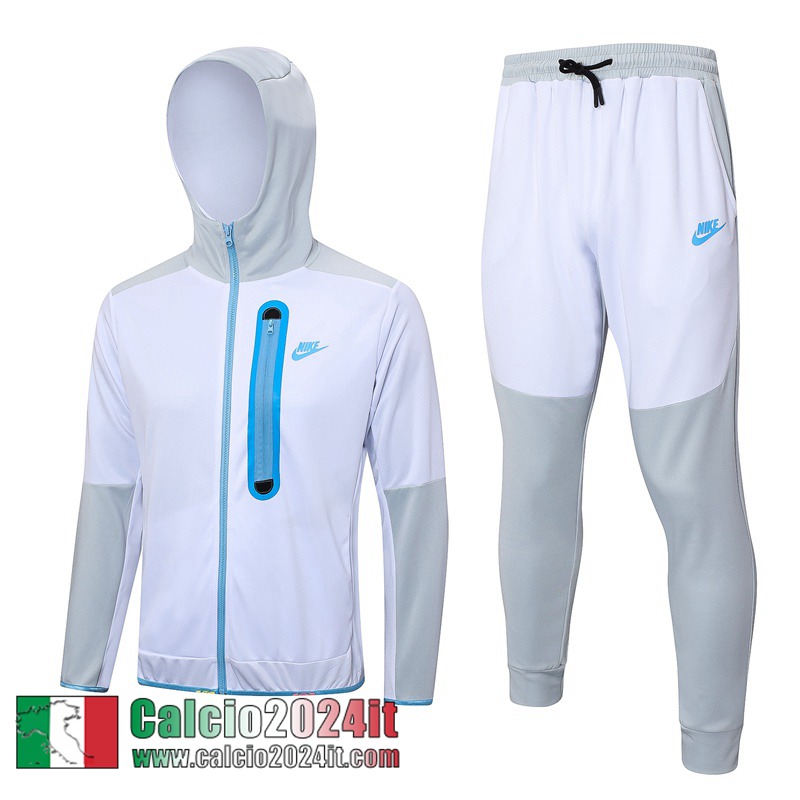 Sport Full-Zip Giacca Cappuccio Bianco Uomo 2023 2024 JK772