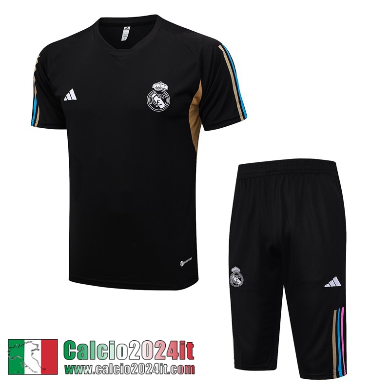 Real Madrid Tute Calcio T Shirt nero Uomo 2023 2024 TG969