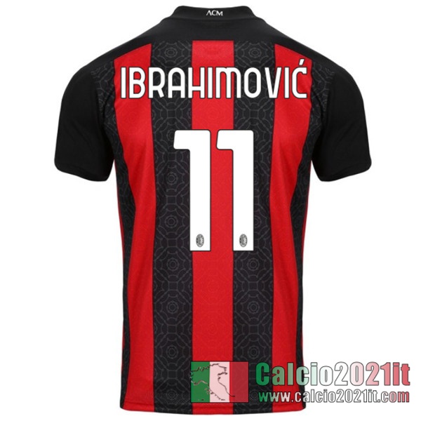 Le Nuove Prima Maglia Calcio AC Milan Uomo Ibrahimovic #11 2020-2021
